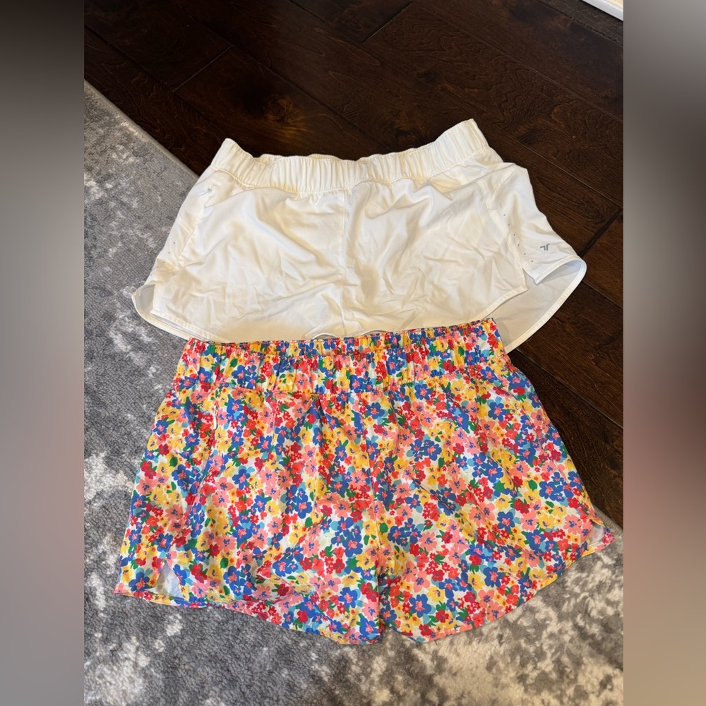 Old Navy White and Floral Athletic Shorts